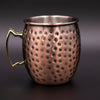 Antique Copper Plated Curved Moscow Mule Mug - Hammered 550ml