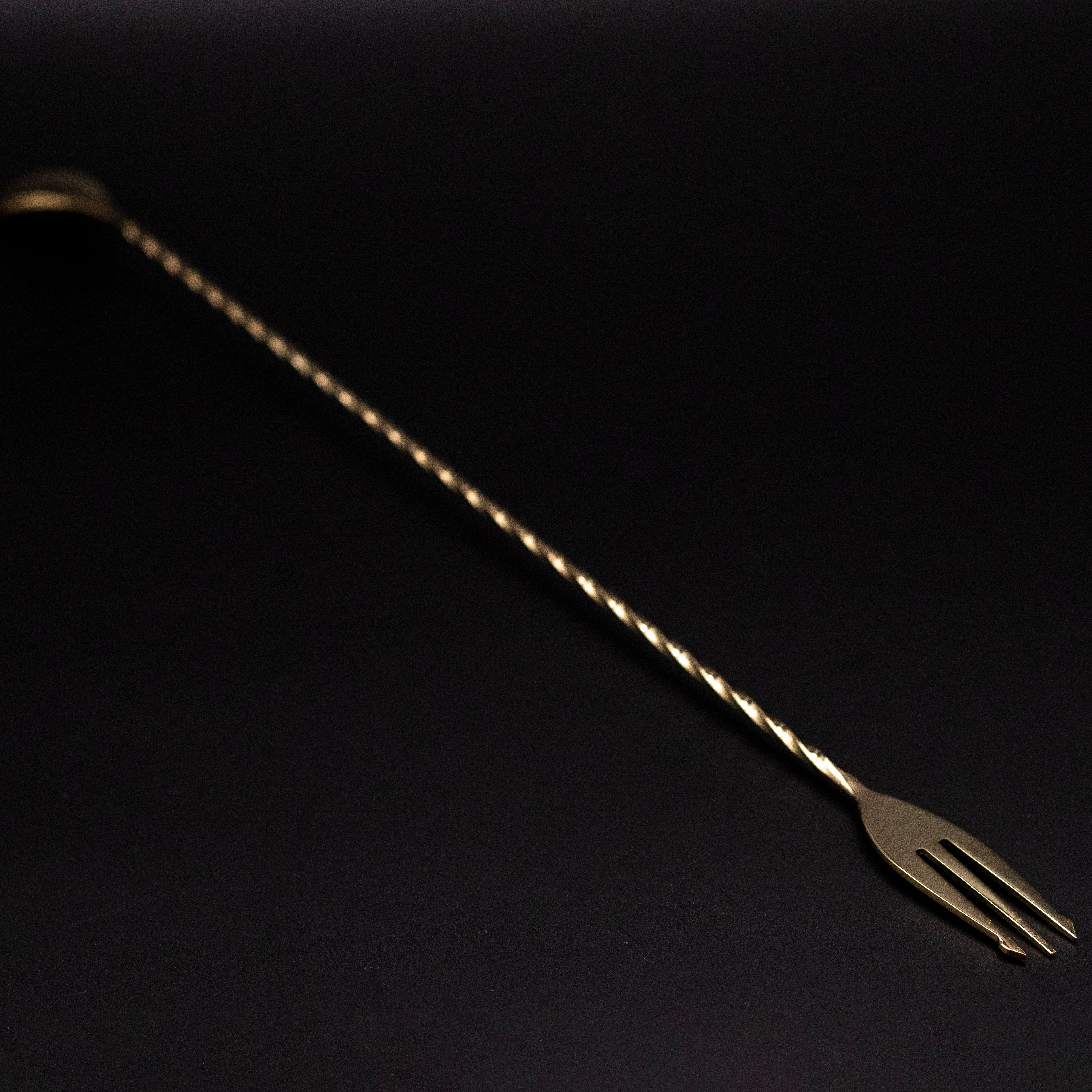Fōku Trident Bar spoon with Fork 40cm Gold
