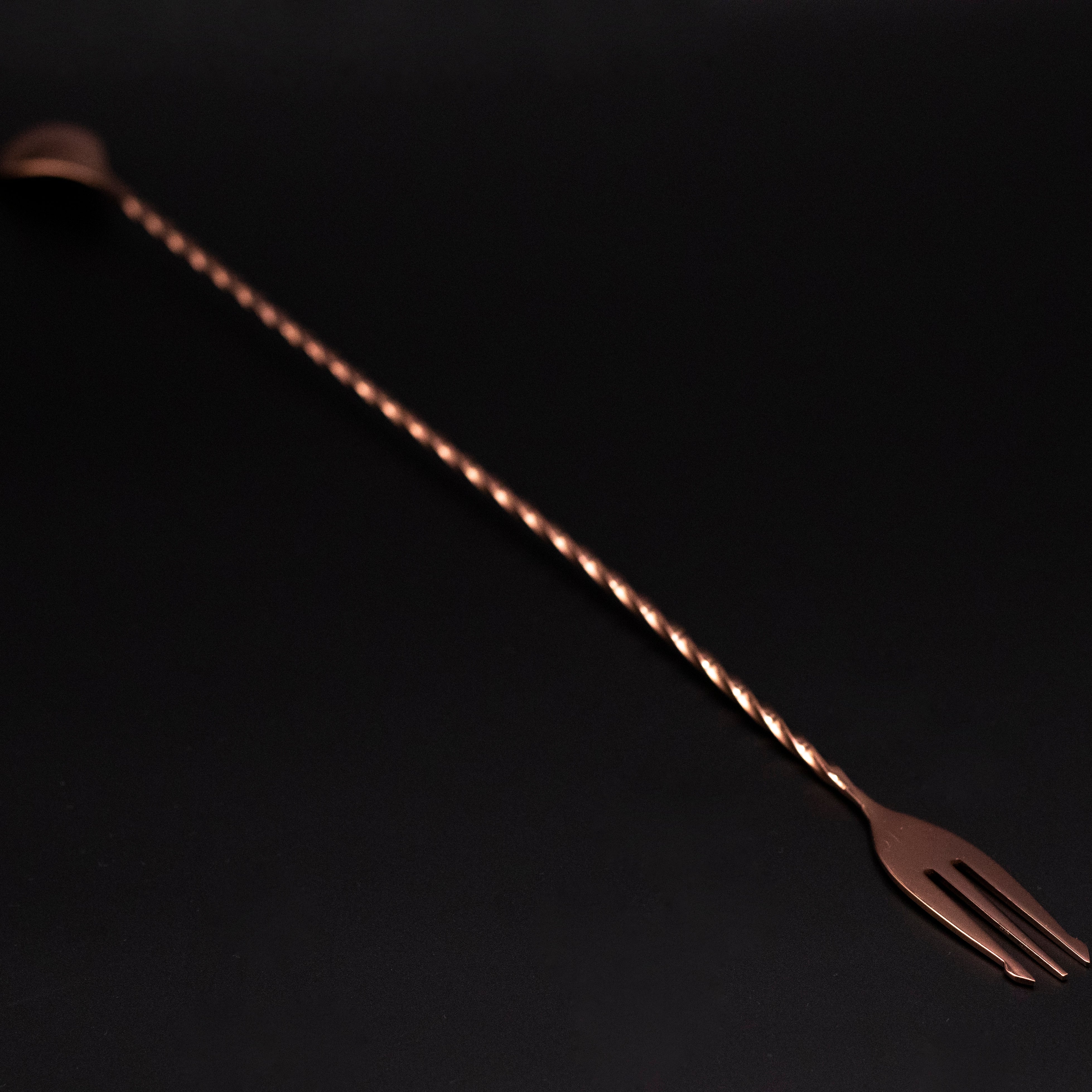Fōku Trident Bar spoon with Fork 40cm Copper
