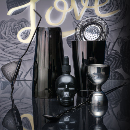 7 Piece Gun Metal Black Cocktail Set