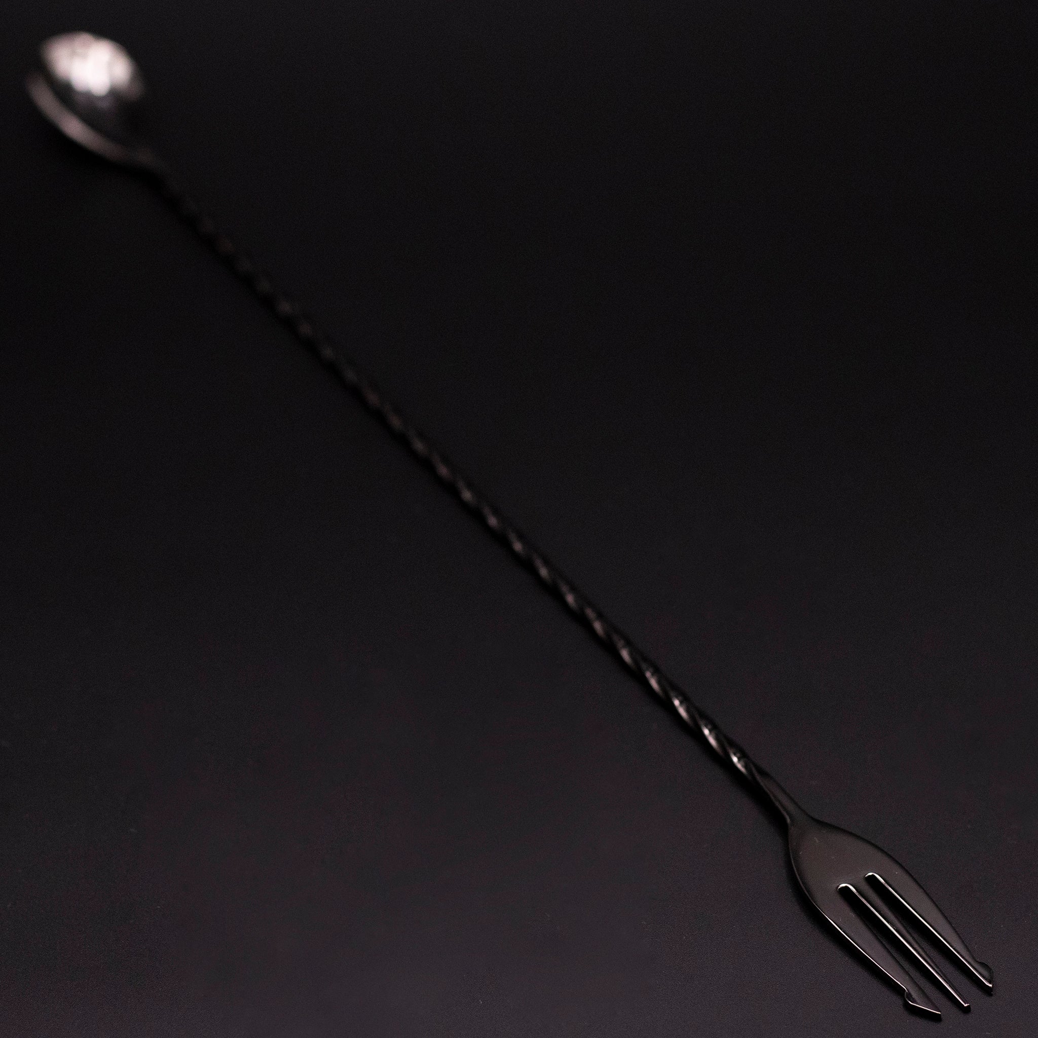 Fōku Trident Bar spoon with Fork 40cm Gunmetal Black
