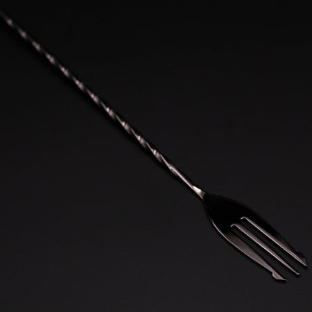 Fōku Trident Bar spoon with Fork 40cm Gunmetal Black