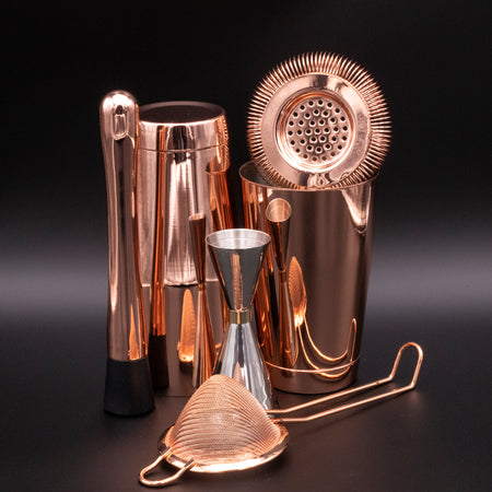 8 Piece Copper Plated Cocktail Set